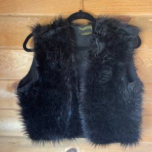 Black Faux Fur Vest Size XL